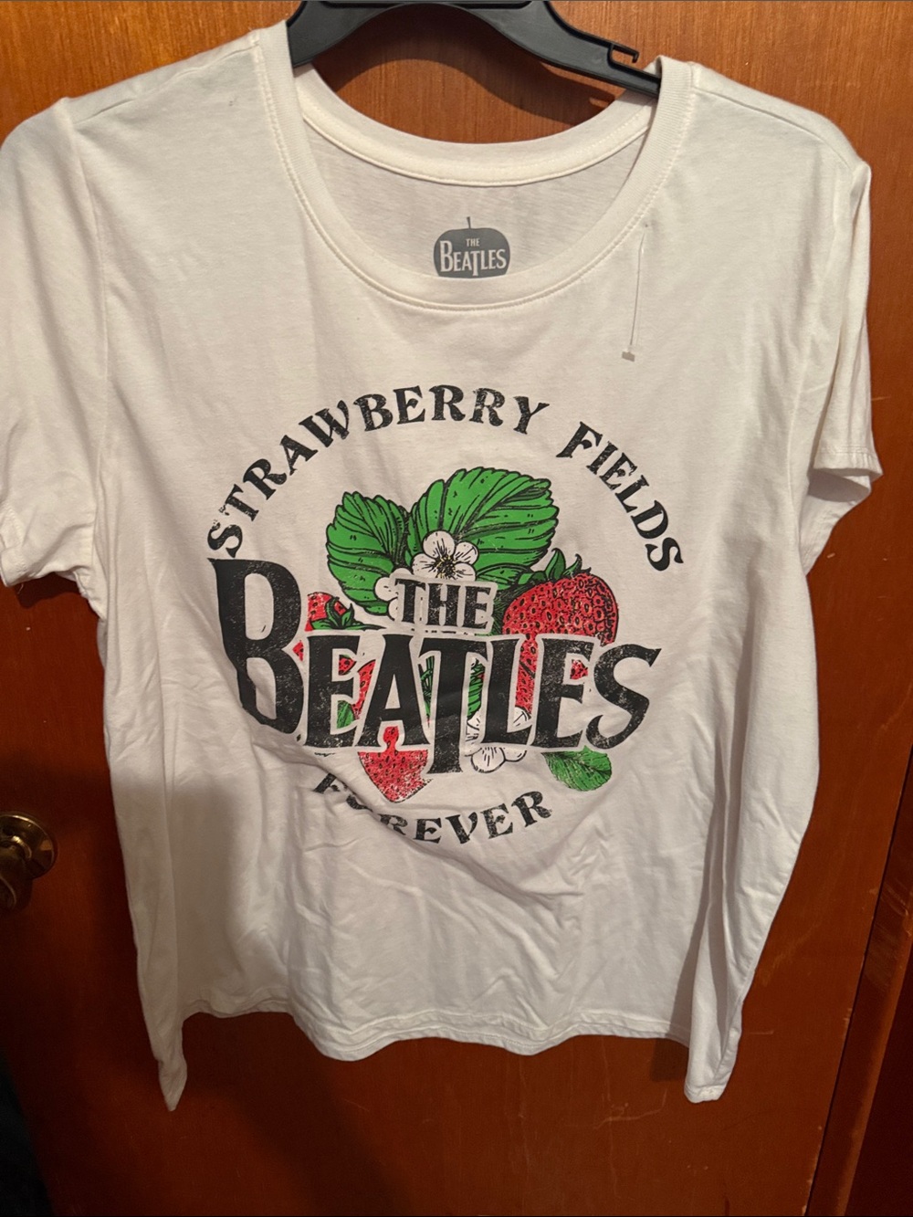 The Beatles White Strawberry Fields Graphic adult Tee